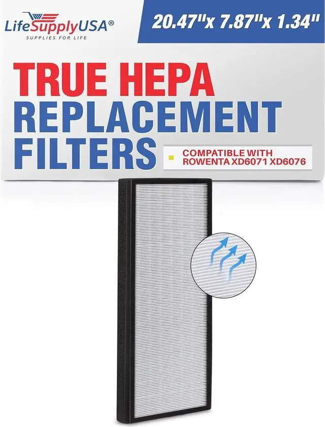 Alt view image 6 of 6 - Replacement True HEPA Filter for Rowenta XD6071 XD6076 fits PU6010 PU6020 Intense Pure Air XL Purifiers