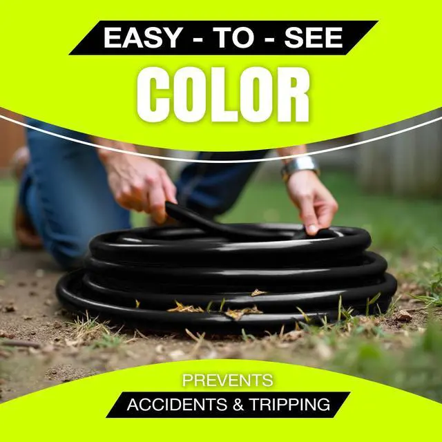Alt view image 5 of 7 - 100ft Outdoor/Indoor Extension Cord 10/3 Gauge Ultra Heavy Duty 3 Prong SJTW, Waterproof, Flexible Cold-Resistant Long Power Cord,125 Amp 1875W, Black by LifeSupplyUSA