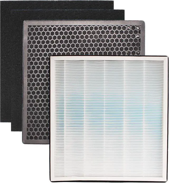 Main image of Replacement 4pc HEPA, Charcoal, Carbon Filter Set fits Ivation IVAHEPA01 Air Purifier Deodorizer Sanitizer