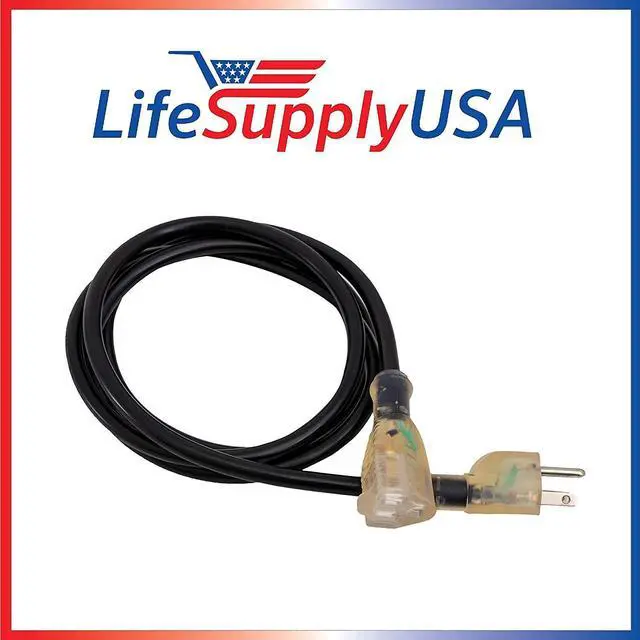 Main image of 16/3 6ft SJTW 13 Amp 125 Volt 1625 Watt Lighted End Indoor/Outdoor Black Heavy Duty Extension Cord (6 Feet)