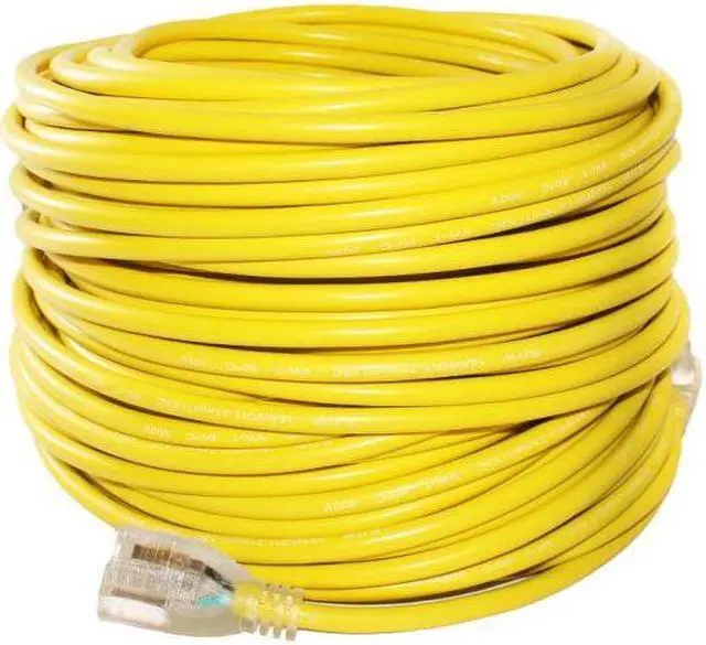 Alt view image 2 of 5 - 12/3 200 ft. SJTW Lighted End 15 AMP, 125V, 1875 Watt Heavy Duty Extension Cord (200 Feet)