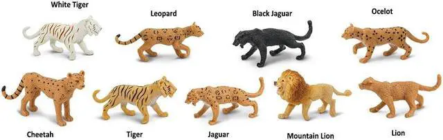 Alt view image 14 of 18 - Plastic Miniatures In Toobs-Big Cats