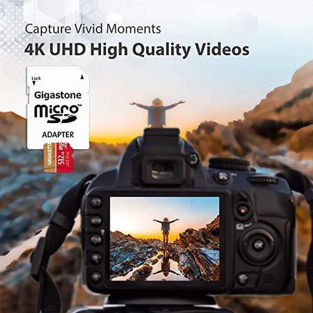 Alt view image 3 of 9 - [5-Yrs Free Data Recovery] Gigastone 512GB Micro SD Card, 4K Video Recording for GoPro, Action Camera, DJI, Drone, Nintendo-Switch, R/W up to 100/60 MB/s MicroSDXC Memory Card UHS-I U3 A2 V30 C10