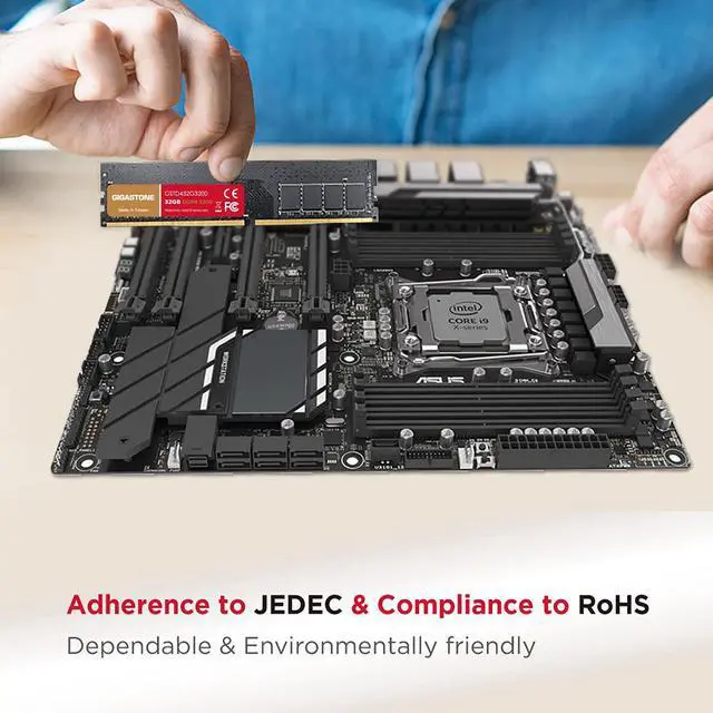 Alt view image 6 of 7 - Gigastone DDR4 32GB 3200MHz PC4-25600 CL16 1.35V UDIMM 288 Pin Unbuffered Non ECC for PC Computer Desktop Memory Module Ram Upgrade Kit