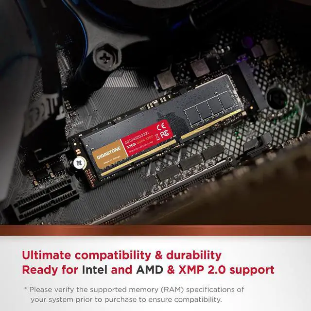 Alt view image 4 of 7 - Gigastone DDR4 32GB 3200MHz PC4-25600 CL16 1.35V UDIMM 288 Pin Unbuffered Non ECC for PC Computer Desktop Memory Module Ram Upgrade Kit