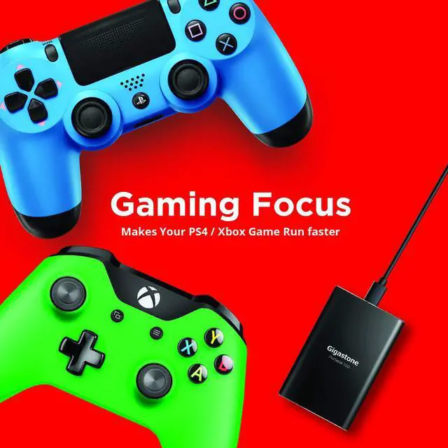 Alt view image 2 of 6 - Gigastone 2TB External SSD USB 3.2 Type C, Read Speed up to 500MB/s, 3D NAND, Ultra Slim Metal Portable Solid State Drive, for PC Laptop Mac Windows Linux Android PS4 Xbox One Smart TV