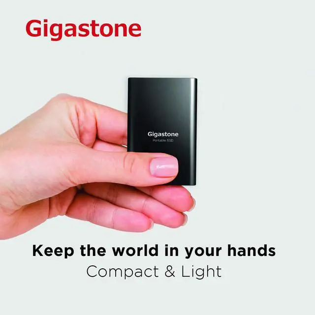 Alt view image 3 of 6 - Gigastone 2TB External SSD USB 3.2 Type C, Read Speed up to 500MB/s, 3D NAND, Ultra Slim Metal Portable Solid State Drive, for PC Laptop Mac Windows Linux Android PS4 Xbox One Smart TV