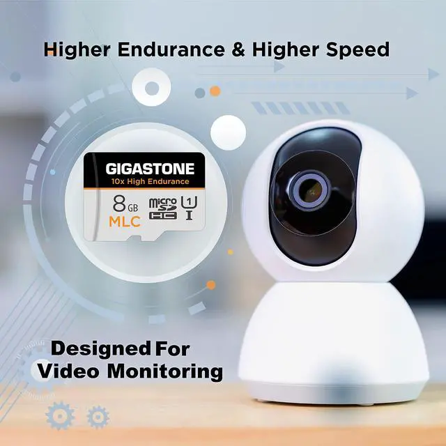 Alt view image 3 of 7 - [10x High Endurance] Gigastone Industrial 8GB 5-Pack MLC Micro SD Card, Full HD Video Recording, Security Cam, Dash Cam, Surveillance Compatible 85MB/s, U1 C10, with Adapter [5-Yrs Free Data Recovery]