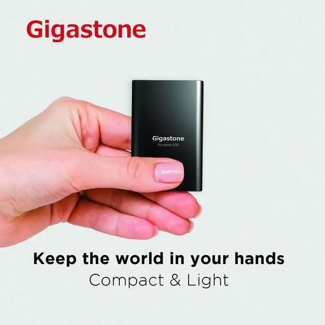 Alt view image 6 of 6 - Gigastone 500GB External SSD USB 3.2 Type C, Read Speed up to 500MB/s, 3D NAND, Ultra Slim Metal Portable Solid State Drive, for PC Laptop Mac Windows Linux Android PS4 Xbox One Smart TV