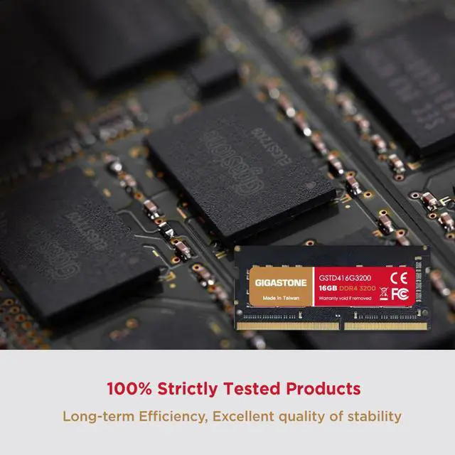 Alt view image 5 of 7 - Gigastone DDR4 16GB 3200MHz PC4-25600 CL22 1.2V SODIMM 260 Pin Unbuffered Non-ECC for Notebook Laptop Memory Module Ram Upgrade Kit