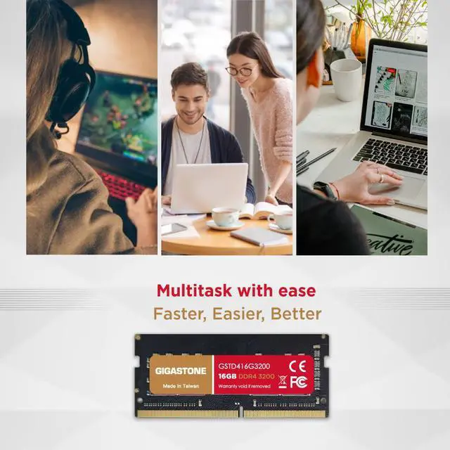 Alt view image 7 of 7 - Gigastone DDR4 16GB 3200MHz PC4-25600 CL22 1.2V SODIMM 260 Pin Unbuffered Non-ECC for Notebook Laptop Memory Module Ram Upgrade Kit