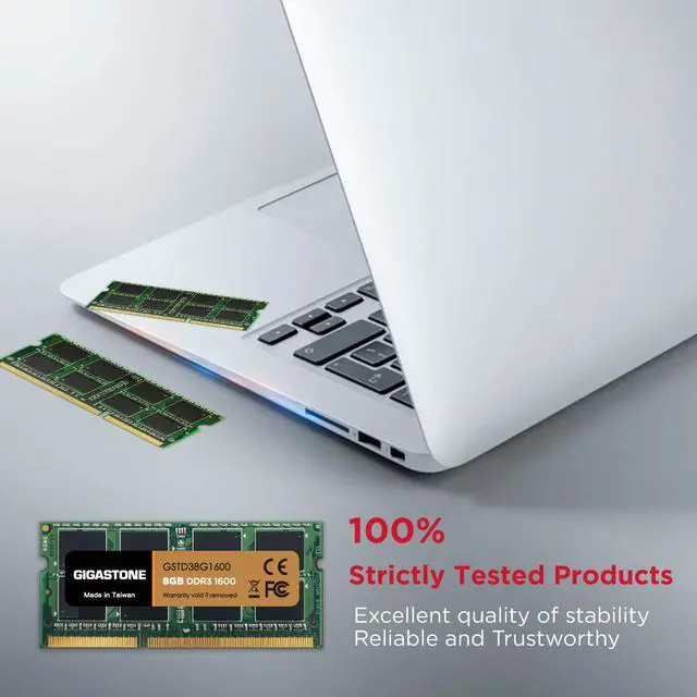 Alt view image 3 of 7 - Gigastone DDR3 16GB (8GBx2) 1600MHz PC3-12800 CL11 1.35V SODIMM 204 Pin Unbuffered Non-ECC for Notebook Laptop Memory Module Ram Upgrade Kit