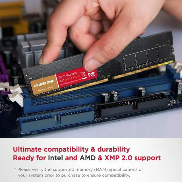 Alt view image 3 of 7 - Gigastone DDR4 16GB (8GBx2) 3200MHz PC4-25600 CL16 1.35V UDIMM 288 Pin Unbuffered Non ECC for PC Computer Desktop Memory Module Ram Upgrade Kit