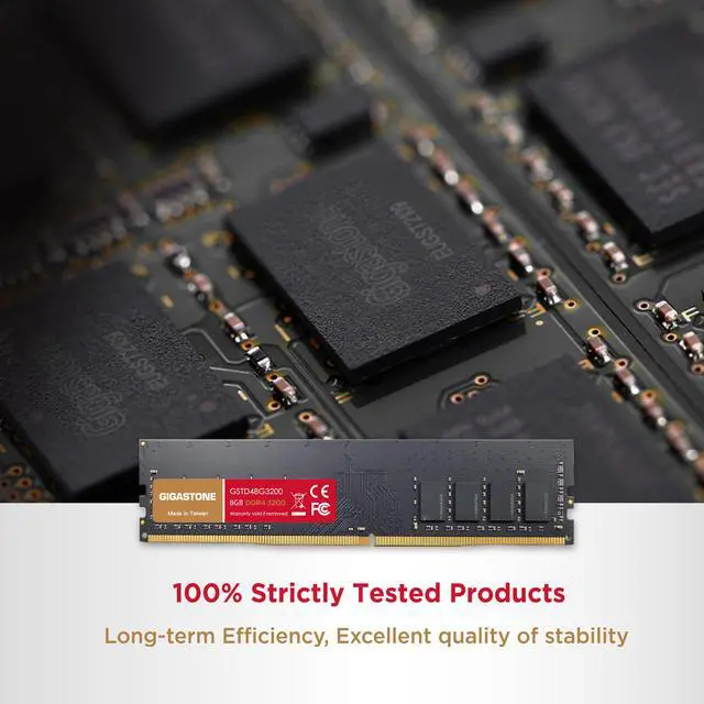 Alt view image 4 of 7 - Gigastone DDR4 16GB (8GBx2) 3200MHz PC4-25600 CL16 1.35V UDIMM 288 Pin Unbuffered Non ECC for PC Computer Desktop Memory Module Ram Upgrade Kit