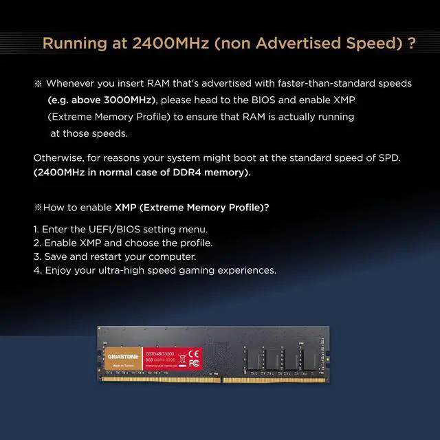 Alt view image 7 of 7 - Gigastone DDR4 16GB (8GBx2) 3200MHz PC4-25600 CL16 1.35V UDIMM 288 Pin Unbuffered Non ECC for PC Computer Desktop Memory Module Ram Upgrade Kit