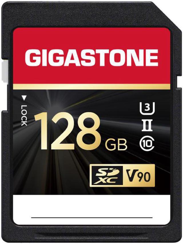 Gigastone 128GB SD card UHS-II V90 U3 SDXC Memory Card High Speed Read up to