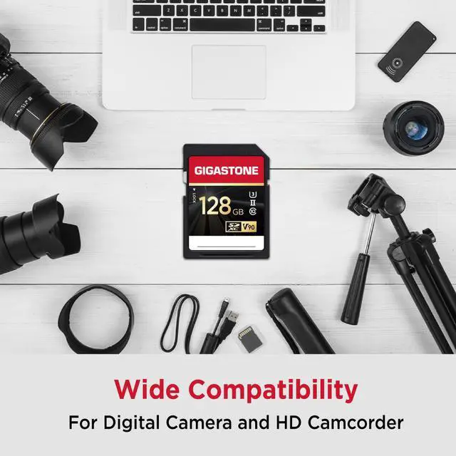 Alt view image 4 of 7 - Gigastone 128GB SD card UHS-II V90 U3 SDXC Memory Card High Speed Read up to 300MB/s 8K 4K Ultra HD UHD Video for DSLR Compatible with Canon Nikon Sony Pentax Kodak Olympus Panasonic Digital Camera
