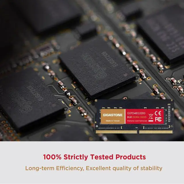 Alt view image 5 of 6 - Gigastone 8GB RAM DDR4-3200MHz PC4-25600 CL22 1.2V SODIMM 260 Pin Unbuffered Non ECC for Notebook Laptop Memory Module Ram Upgrade
