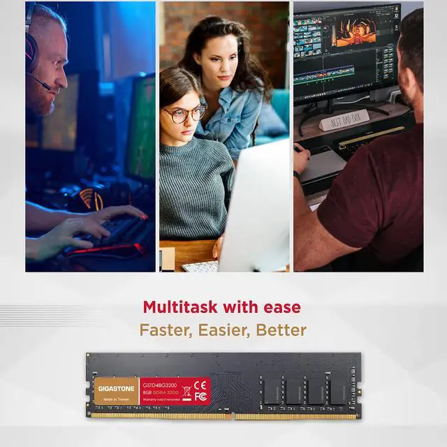 Alt view image 5 of 7 - Gigastone DDR4 16GB (8GBx2) 3200MHz PC4-25600 CL16 1.35V UDIMM 288 Pin Unbuffered Non ECC for PC Computer Desktop Memory Module Ram Upgrade Kit