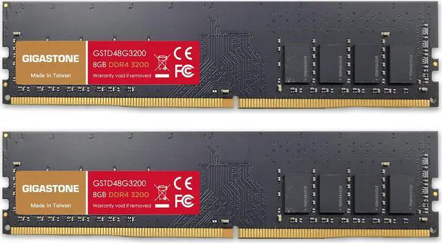 Main image of Gigastone DDR4 16GB (8GBx2) 3200MHz PC4-25600 CL16 1.35V UDIMM 288 Pin Unbuffered Non ECC for PC Computer Desktop Memory Module Ram Upgrade Kit