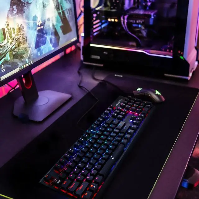 Alt view image 7 of 7 - [Gigastone Mechanical Gaming Keyboard] Gaming Keyboard with LED RGB Backlit Keys, Brown Switches Mechanical Keyboard, Precise Tactile Feedback, Full Anti-Ghosting (104 Keys, Black)