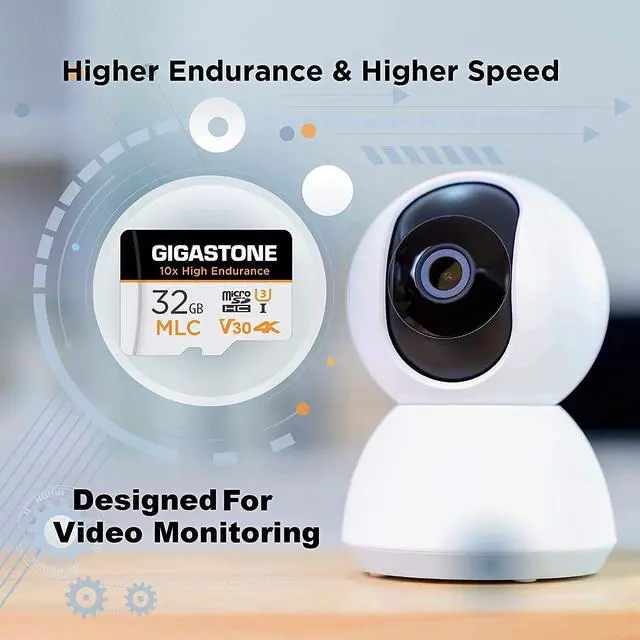 Alt view image 3 of 7 - [10x High Endurance] Gigastone Industrial 32GB 2-Pack MLC Micro SD Card, 4K Video Recording, Security Cam, Dash Cam, Surveillance Compatible 95MB/s, U3 C10, with Adapter [5-Yrs Free Data Recover