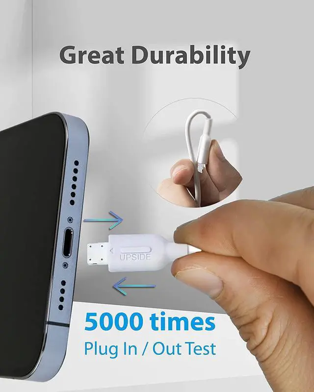Alt view image 2 of 7 - [10-Pack]Gigastone Charging Cable for Apple Lightning Devices, 3ft Fast Charge 12W, Compatible with iPhone, iPad, Charging only, Data Sync not Supported, White