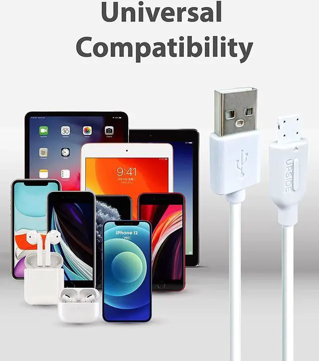 Alt view image 5 of 7 - [10-Pack]Gigastone Charging Cable for Apple Lightning Devices, 3ft Fast Charge 12W, Compatible with iPhone, iPad, Charging only, Data Sync not Supported, White