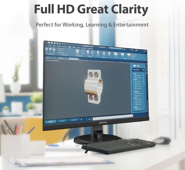Alt view image 5 of 7 - Gigastone 24 inch IPS Gaming LED Monitor 75Hz FHD 1920 x 1080, 1080P 178° Wide View Frameless Computer Monitor 5ms, Built-in Speakers, Eye Care Technology, Ergonomic Tilt VESA Mount, HDMI VGA