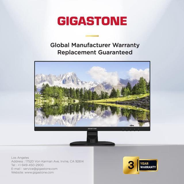 Alt view image 7 of 7 - Gigastone 24 inch IPS Gaming LED Monitor 75Hz FHD 1920 x 1080, 1080P 178° Wide View Frameless Computer Monitor 5ms, Built-in Speakers, Eye Care Technology, Ergonomic Tilt VESA Mount, HDMI VGA