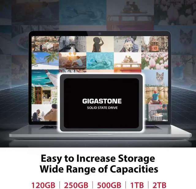 Alt view image 6 of 7 - Gigastone 250GB SSD SATA III 6Gb/s. 3D NAND 2.5" Internal Solid State Drive, Read up to 500MB/s. Compatible with PC, Desktop and Laptop, 2.5 inch 7mm (0.28)