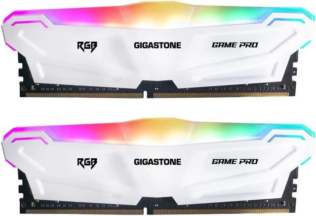 【DDR4 RAM】 Gigastone Black RGB Game PRO Desktop RAM 16GB (2x8GB) DDR4 16GB  DDR4-3200MHz PC4-25600 CL16 1.35V 288 Pin Unbuffered Non ECC UDIMM for PC