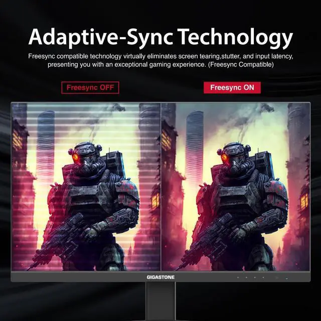 Alt view image 5 of 6 - Gigastone 24" IPS Gaming LED Backlight Monitor | 165Hz FHD 1920 x 1080 | 178° Wide View | Frameless | 5ms | Built-in Speakers | FreeSync | Eye Care Technology | Ergonomic Tilt | VESA Mount | DP, HDMI