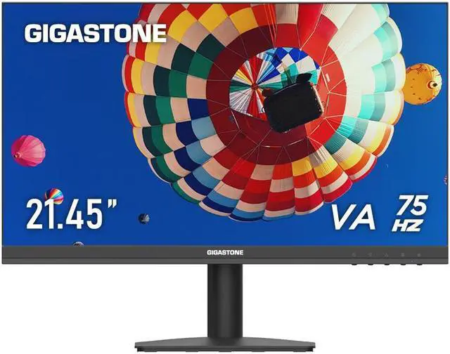 Main image of Gigastone 21.45 inch VA LED Back Light Monitor 75Hz FHD 1920 x 1080, 1080P 178° Wide View Frameless Computer Monitor 4ms, Eye Care Technology, Ergonomic Tilt VESA Mount, HDMI VGA