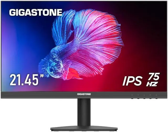 Main image of Gigastone 21.45 inch IPS LED Back Light Monitor 75Hz FHD 1920 x 1080, 1080P 178° Wide View Frameless Computer Monitor 4ms, Eye Care Technology, Ergonomic Tilt VESA Mount, HDMI VGA