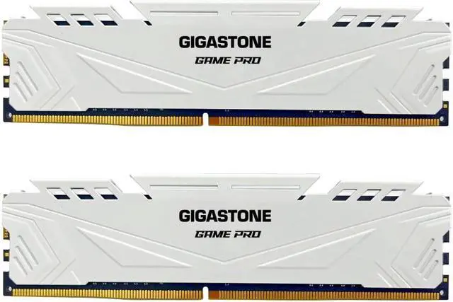 Main image of DDR4 RAM GIGASTONE White Game PRO Desktop RAM 32GB (2x16GB) DDR4 RAM 32GB DDR4-3200MHz PC4-25600 CL16 1.35V 288 Pin Unbuffered Non ECC UDIMM for PC Gaming Desktop Memory (Desktop ONLY)