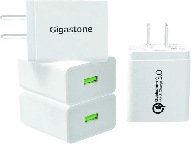 Main image of Gigastone USB 18W Fast Charge Wall Charger with Qualcomm Quick Charge 3.0 - White, 4 Pack
