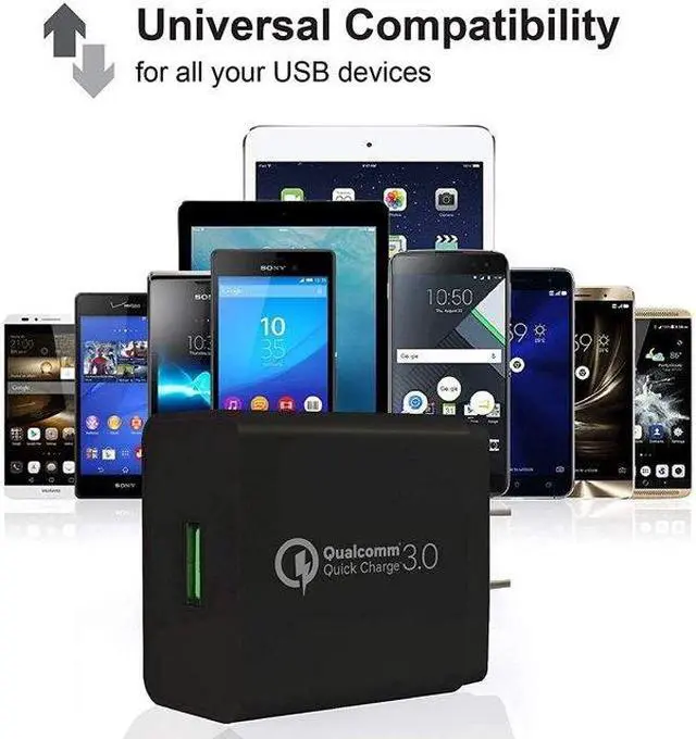 Alt view image 2 of 6 - Gigastone USB 18W Fast Charge Wall Charger with Qualcomm Quick Charge 3.0 - White, 4 Pack Black