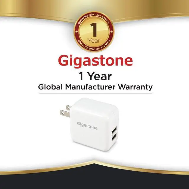 Alt view image 6 of 6 - Gigastone 15.5W Dual USB-A Adapter, Travel Wall Adapter for iPhone - White, 1 pack