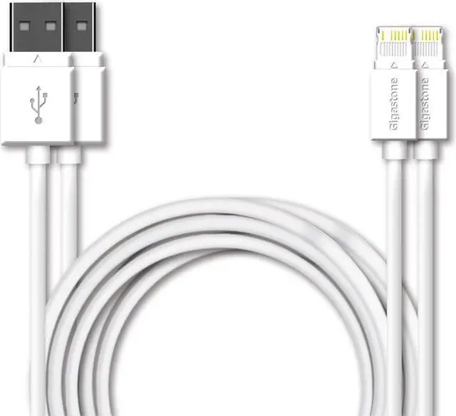 Main image of Gigastone 3ft 2-Pack Charging Cable for Lightning Devices, Fast Charge 12W 5V