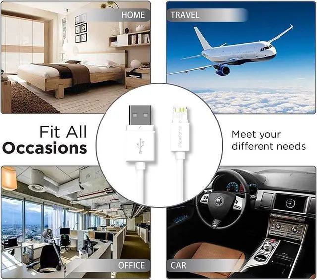 Alt view image 6 of 7 - Gigastone 3ft 2-Pack Charging Cable for Lightning Devices, Fast Charge 12W 5V