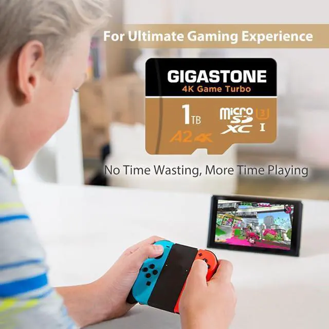 Alt view image 4 of 5 - [5-Yrs Free Data Recovery] Gigastone 1TB Micro SD Card, 4K Game Turbo, R/W up to 160/140 MB/s, MicroSDXC Memory Card for Nintendo-Switch, GoPro, Action Camera, DJI, UHD Video UHS-I U3 A2 4K C10