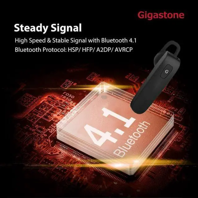 Alt view image 3 of 5 - Gigastone D1 Bluetooth Earpiece, Wireless Handsfree Headset with Microphone, 6-8 Hrs Driving Single Ear Bluetooth Headset, Noise Canceling Mic, Compatible with iPhone Android