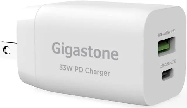 Main image of Gigastone 30W USB C Charger Power Go Dual Ports PPS 33W  Power Adapter - 1 Pack