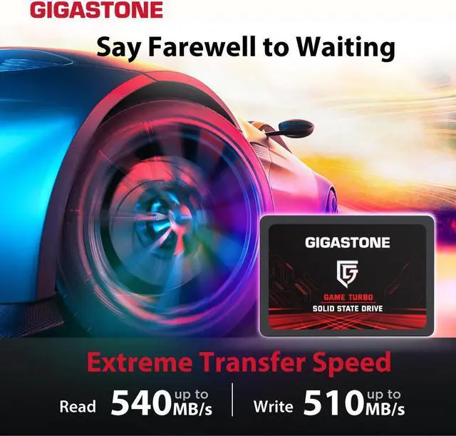 Alt view image 4 of 7 - Gigastone Game Turbo 2-Pack 256GB SSD SATA III 6Gb/s. 3D NAND 2.5" Internal Solid State Drive, Read up to 540MB/s. Compatible with PC, Desktop and Laptop, 2.5 inch 7mm (0.28)