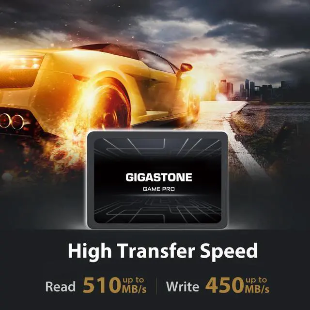 Alt view image 2 of 6 - Gigastone Game Pro 5-Pack 128GB SSD SATA III 6Gb/s. 3D NAND 2.5" Internal Solid State Drive, Read up to 510MB/s. Compatible with PS4, PC, Desktop and Laptop, 2.5 inch 7mm (0.28)