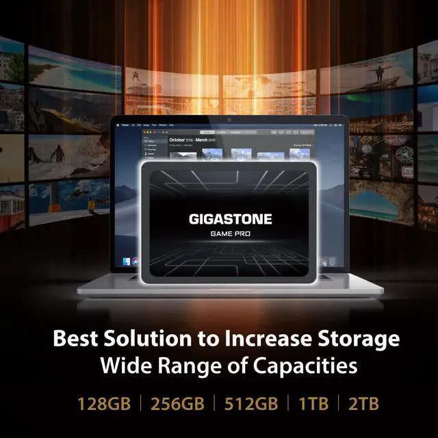 Alt view image 6 of 6 - Gigastone Game Pro 5-Pack 128GB SSD SATA III 6Gb/s. 3D NAND 2.5" Internal Solid State Drive, Read up to 510MB/s. Compatible with PS4, PC, Desktop and Laptop, 2.5 inch 7mm (0.28)