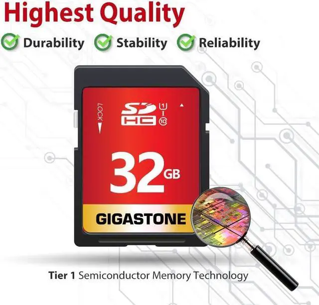 Alt view image 5 of 6 - GIGASTONE 32GB 5-Pack SD Card UHS-I U1 Class 10 SDHC Memory Card High-Speed Full HD Video Canon Nikon Sony Pentax Kodak Olympus Panasonic Digital Camera, with 5 Mini Cases