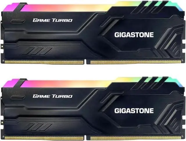 Main image of DDR5 RAM GIGASTONE Black RGB Game Turbo Desktop RAM 64GB (2x32GB) DDR5 RAM 64GB DDR5-6000MHz PC5-48000 CL40 1.35V 288 Pin Unbuffered Non ECC UDIMM for PC Gaming Desktop Memory (Desktop ONLY)