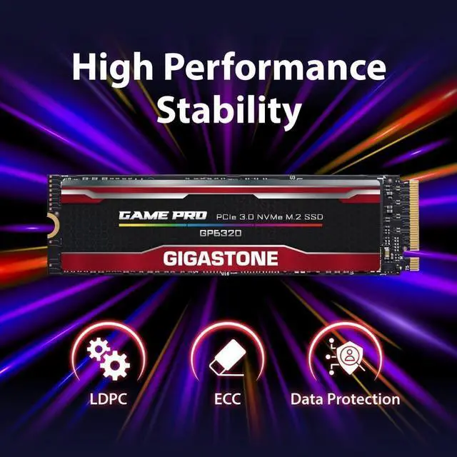 Alt view image 5 of 6 - GIGASTONE M.2 SSD 500GB PCIe 3.0 NVMe SSD Internal Gaming Solid State Hard Drives Upgrade PC Laptop Storage High Speed Response for Gamers Graphic Design Creators IT Pros PCIe Gen3x4 up to 2,100MB/s